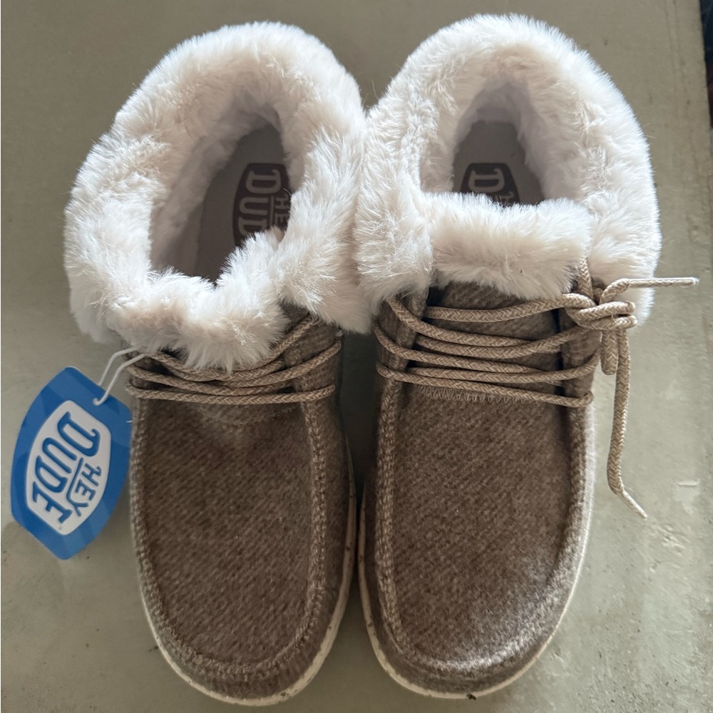 Hey Dude Women's Grey Ankle Booties with Fur Lining